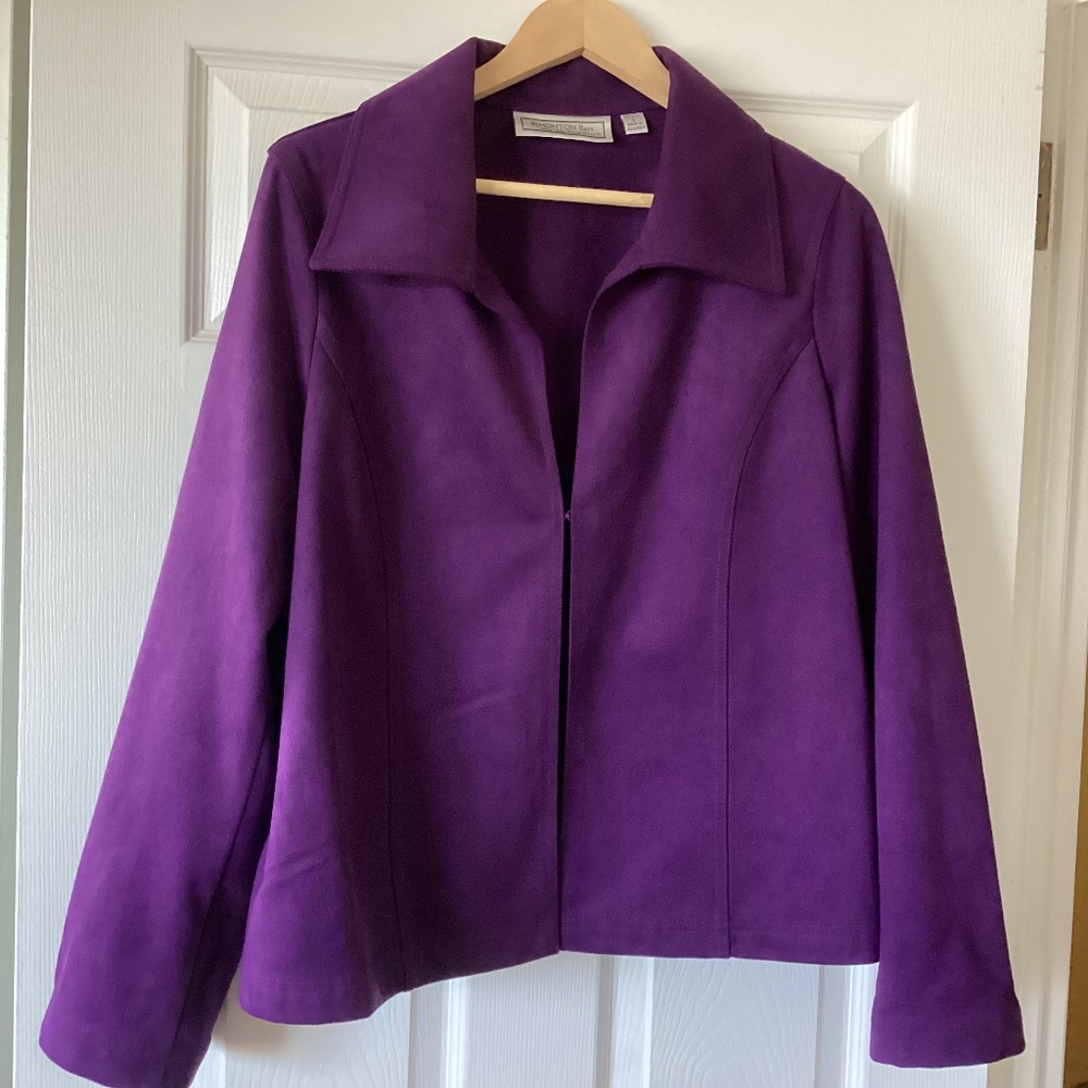 George Simonton Faux Suede Jacket. Size: Large Color:Purple